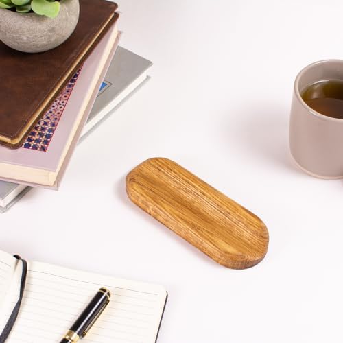 Solid Oak Single Pen Tray, Minimalist Desk Organizer, Natural Wood, Handcrafted, Precision Angled Channel - Image 2