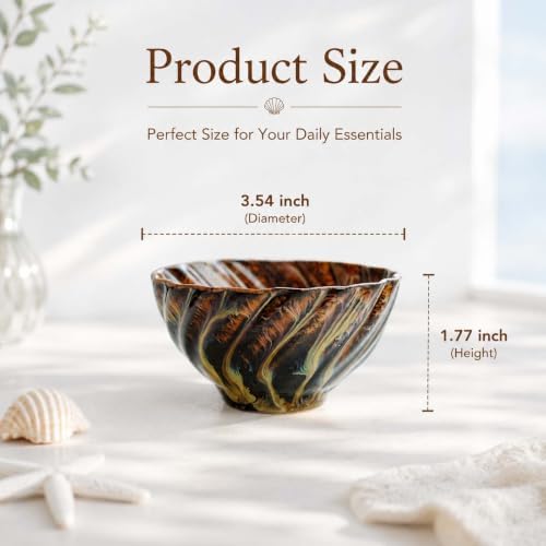 Brown Reactive Glaze Ceramic Jewelry Dish Tray,Ring Holder Dish Tray - Image 4