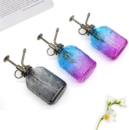 Glass Plant Mister Spray Bottle, 350ML Vintage Plant Spritzer with Top Pump Watering Can for Indoor Outdoor House Plants,Flowers (Blue Purple) - Image 6