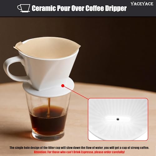 Ceramic Coffee Dripper, White Ceramic Pour Over with Single Hole - Image 5