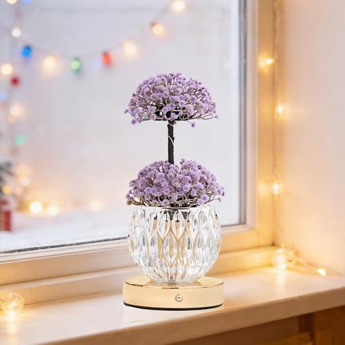 Touch Dimmable Purple Flower Lamp Color Changing Light for Bedroom Bar Coffee Shop, Gifts for Women Mom Daughter Grandma Teacher Aunt Girlfriend Friend Birthday Christmas Valentines Mothers Day - Image 7