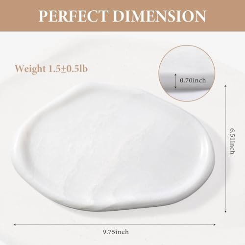 Koville Luxurious White Marble Vanity Tray, Cloud Shape Serving Stone Key Tray for Home Decor, 10" x 7" Marble Storage Trays for Bathroom, Stone Plate Holder for Perfume, Candle and Jewelry - Image 3