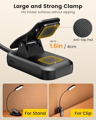 Glocusent 20 LED Reading Lights for Books in Bed, Eye Caring Reading Light - Image 6