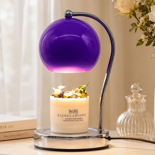 Wide Base Candle Warmer Lamp, Timer & Dimmer (Purple) by WARMCITYCandleWarmers