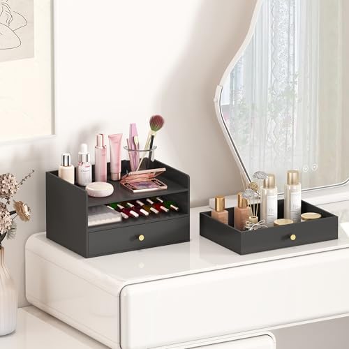 Wisuce Bamboo Desk Organizer with Drawers for Tabletop Storage - Image 7