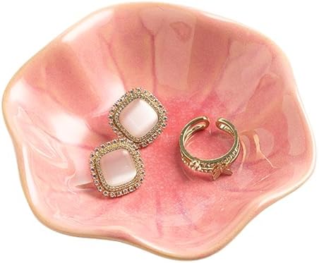 Ceramic Ring Dish, Jewelry Trinket Tray for Rings and Earrings by QNMUSUNC