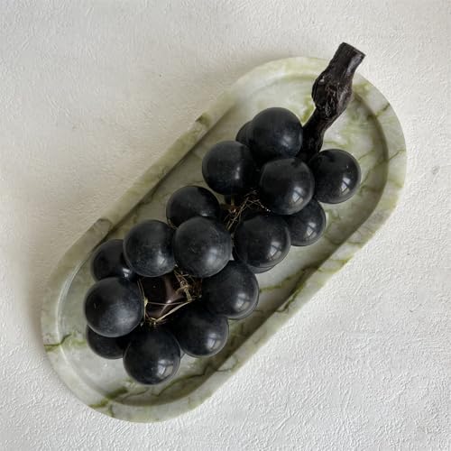 Natural Marble Oval Tray Ornaments Vintage Small Tray Storage Dish for Counter, Vanity, Dresser, Nightstand and Desk (Green Emerald) - Image 6