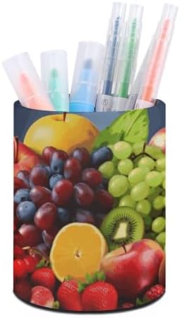 PU Leather Round Pencil Holder Fruits Pen Holder by Unknown