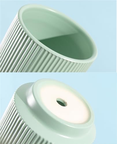 Ceramic 4.9+6.3 inch Planters, Modern Home and Office Flowerpot, Indoor and Outdoor Flowerpot with Drainage Hole (Green) - Image 6
