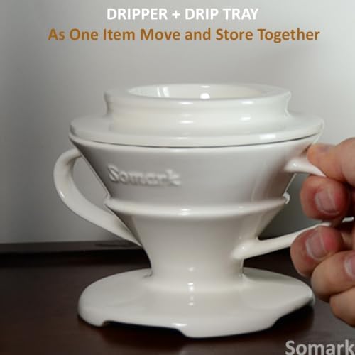 Double Handles V Shape #2 Filter Ceramic Dripper + Drip Tray - Image 6