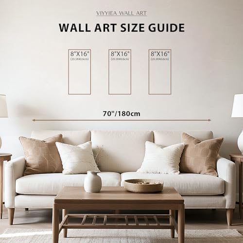 VIYYIEA Boho Solid Wood Carved Wall Art Set of 3, Geometric Minimalist Wooden Home Decor Panels, Handcrafted Solid Wood Wall Hanging for Living Room Bedroom Hallway, 16 x 8 Inch Each (Boho Green) - Image 4