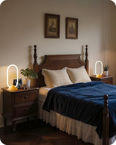 Modern LED Table Lamp, Bedside Lamp with Oval Design, 3 Color Temperatures, Adjustable Brightness, 360° Lighting, Unique Desk Lamp for Bedroom, Living Room, Study, Office, Natural M64TL05 - Image 6