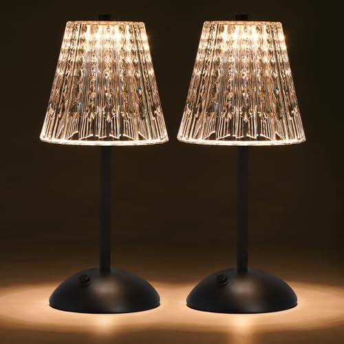 Nusogon 2 Pack Cordless Touch Table Lamp, Rechargeable Small Dask Lamp by Nusogon