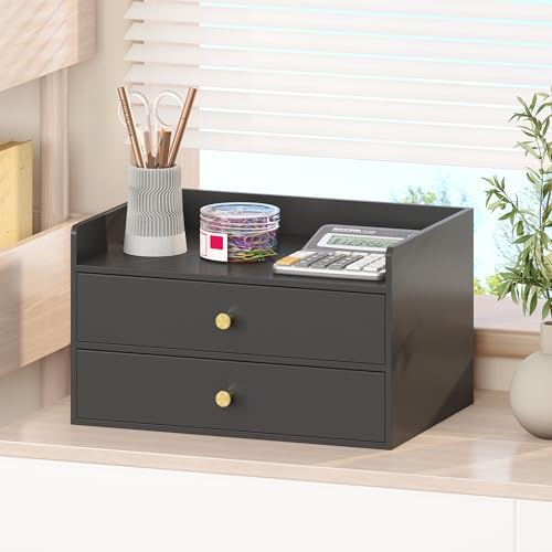 Wisuce Bamboo Desk Organizer with Drawers for Tabletop Storage by Wisuce