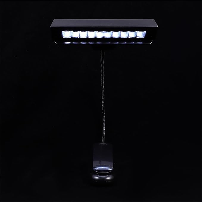 USB Rechargeable LED Music Stand Lamp with Flexible Adjustable Arm Touch Control Dimmable Desk Light for Reading and Keyboard Energy-Saving Table Lamp for Bedroom and Studio