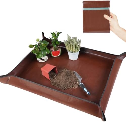 39.5"x 31.5" Large Repotting Mat for House Plant Transplanting and Potting Soil Control Portable Gardening Tray Plant Gifts for Plant Lovers by HNXTYAOB