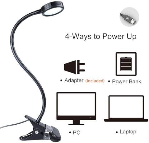 LEPOWER Clip on Light, Book Reading Lamp for Desk, Bed Headboard and Dorm - Image 6