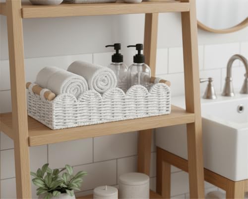 CubesLand Toilet Paper Storage Basket Organizer, Small Wicker Decor Basket - Image 6