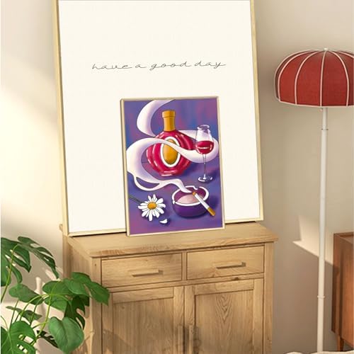 WEBEEDY 2 Pack 8x10 Inch Pre Drawn Canvas Painting Kit Wine Bottles Stretched Canvas Painting for Adults DIY Painting and Sip Party Supplies Outdoor Parties Birthday Gifts - Image 5