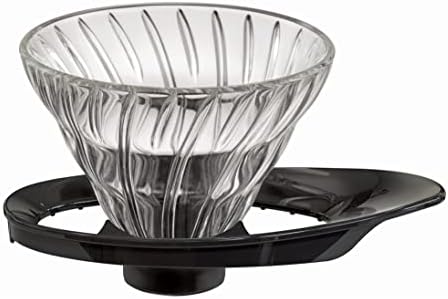 HARIO V60 VDGR-01-B Heat Resistant Glass Transparent Dripper, 01, For 1 to 2 Cups, Black, Made in Japan by Hario