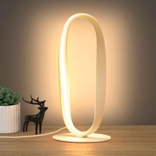 NUÜR White Circle LED Table Lamp, 3 Color Temperatures, Dimmable by NU%C3%9CRLightning
