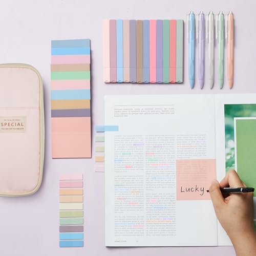 Jutom 39 Pcs Aesthetic Book Annotation Kit, Pink, Cute Style - Image 2
