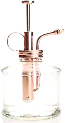 Plant Mister- Clear Color Glass Bottle & Brass Sprayer (Rose Gold) - Image 3