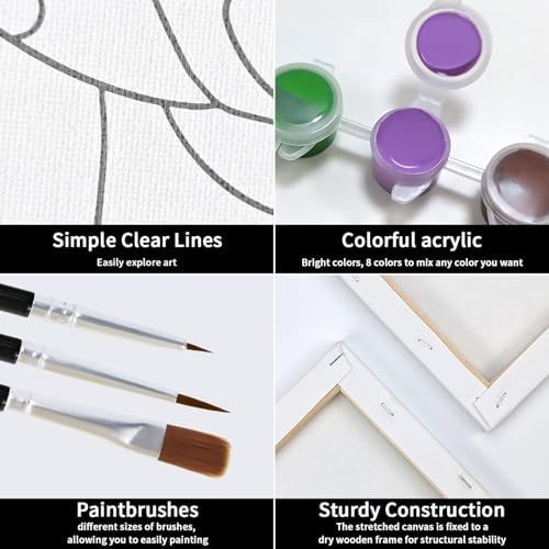 VOCHIC Sip and Paint Kits for Adults Date Night Painting Kit Couples Party Pre Drawn Canvas 2 Pack Pray Couple 8 x10 in - Image 4
