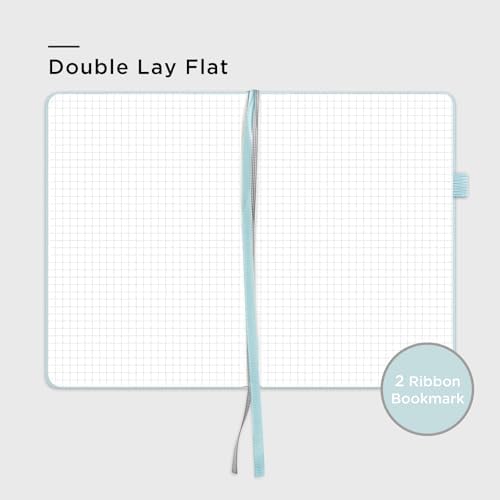 &And Per Se Graph Notebook, 5mm Grid, A5 Hardcover, 160 Pages 100gsm Thick Paper, Grid Journal for Diagrams, Wireframes, CAD Sketches (Cyan) - Image 4