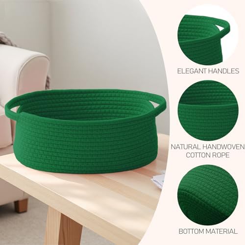 JMvicyroam Small Woven Basket, Empty Gift Basket, Green/1 Pack - Image 3