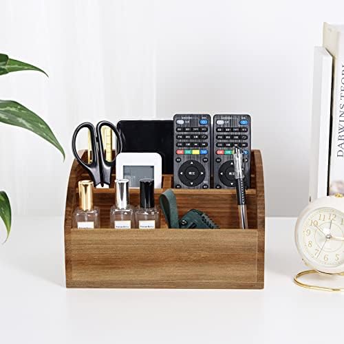 OKSQW Wooden Desk Organizer, Solid Wood Pen Holder for Desktop Organizer, No Need Assembly, Home Office Supplies Workspace Organizers Mail Holder Remote Control Countertop Storage Box - Image 5