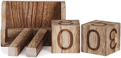 Wooden Perpetual Calendar,Desk Calendar Block,Office Desk Decor Accessories - Image 3