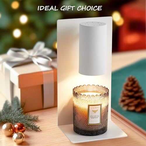 White L-Shape Candle Warmer Lamp with Timer Dimmable, New Home Decor for Bedroom, Office, Modern Living Room, Christmas Birthday New Year Gift for Women Man - Image 7