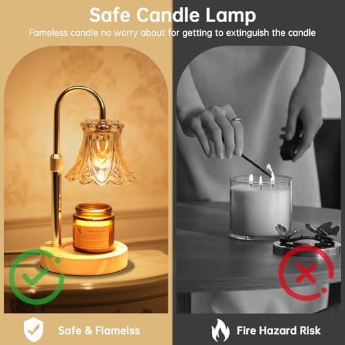 GEEZO Fragrance Candle Warmer Lamp，Electric Candle Warmer with Timer & Dimmer，Mom Christmas Birthday Gifts for Women, House Warming Gifts New Home Bedroom Decor - Image 5
