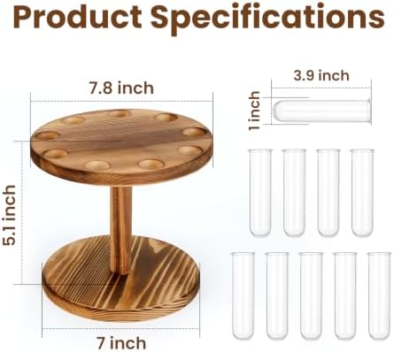 Plant Propagation Station, 9 Propagation Tubes with Wooden Stand - Image 3