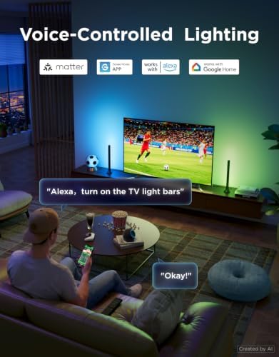Govee Smart RGBWIC Light Bars, 15-Inch WiFi TV Backlight for 45-70-Inch TVs - Image 2