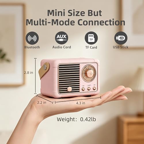 Baolira Retro Bluetooth Speaker, Gifts for Teen Girls, Cute Room Decor - Image 4
