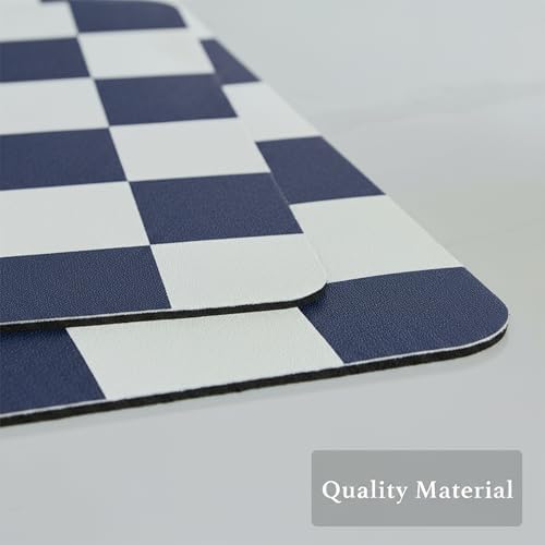 Ohocut Checkered Dish Drying Mat for Kitchen Counter, Coffee Bar Station Accessories, Retro Cute Aesthetic Modern Absorbent Drainer Mat Kitchen Drying Mat Easy Clean (Navy Blue, 19" x 12") - Image 6