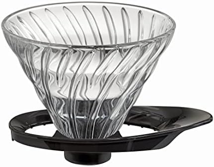 HARIO VDGR-02-B V60 Heat-resistant Glass Transmission Dripper 02, For 1-4 Cups, Black, Made in Japan by Hario