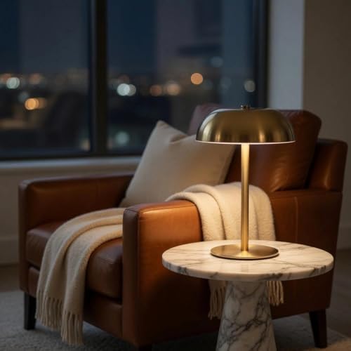 2 Pack Portable LED Mushroom Table Lamp, Metal Cordless Desk Night Light, Stepless Dimming Touch Lamp with 3 Colors for Bedroom Bedside Restaurant Bar, Sliver - Image 3