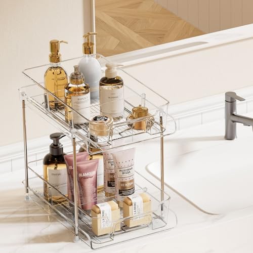 Vtopmart 4 Pack Plastic Clear Pull Out Organizer with Dividers (S-Divided) - Image 4