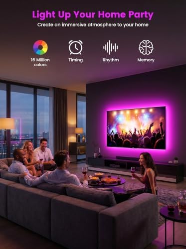 MATICOD LED Lights for TV Led Backlight, 16.4ft RGB Led Strip Lights for TV Lights Behind, USB Led Light Strip for 55-70in TV, Bluetooth APP Control Music Sync Strip Lighting for Christmas Decorations - Image 4