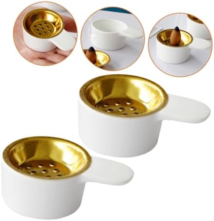 2pcs Ceramic Incense Burner Handheld Desktop Censer Ornament Modern Minimalist Incense Holder for Meditation Yoga Bedroom Study Decor - Image 4