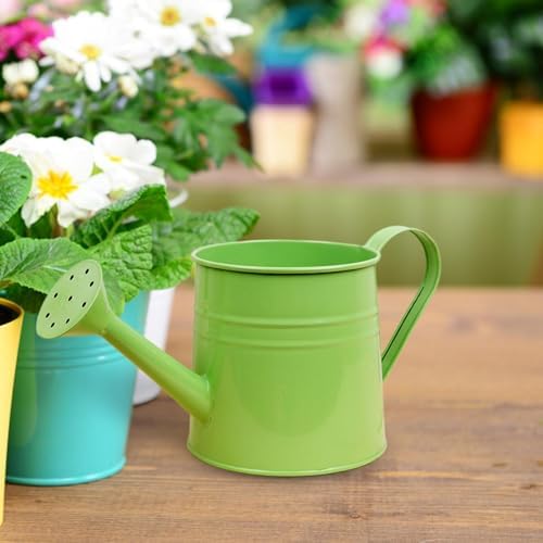 Small Watering Can, 1L Metal Flower Garden Watering Can, Gardening Tool Accessories for Outdoor Indoor Plants Lawn (Green) - Image 4