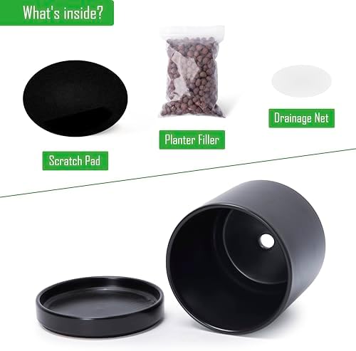 D'vine Dev 8.2 Inch Ceramic Planter Pot, Black, 94-O-D-2 - Image 4