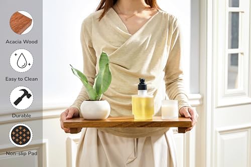 Narrow 17" Acacia Wood Riser Pedestal Stand for Kitchen Counter - Image 5