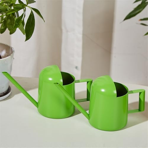 Watering Can for Indoor Plants, Small Watering Cans Sprinkling Pot for Greenhouse Garden Flower Plants, Stainless Steel Long Spout Water Can for Outdoor Watering Plants, 300ML/0.08 Gallon (Green) - Image 3