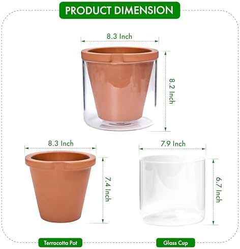 D'vine Dev Self Watering Terracotta Planter Pot, 8 in, 37-X-C-1 - Image 2