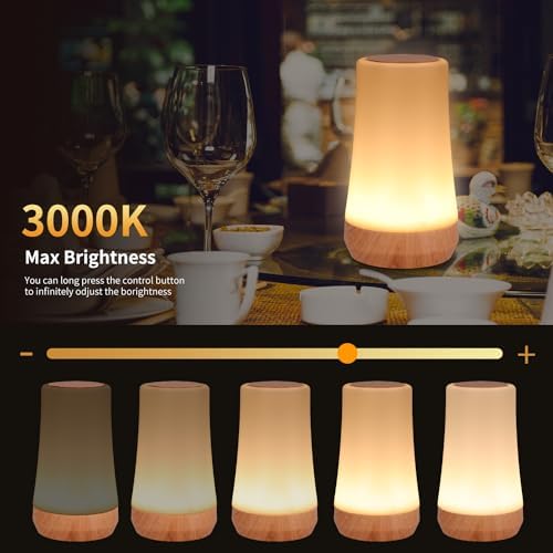 OORUN Touch Bedside Table Lamp,13 RGB Colors & 5 Brightness, USB Rechargeable Desk Lamp, Remote Control Dimmable Light with RGB Color Changing,Portable Lamp for Baby (F9) - Image 4