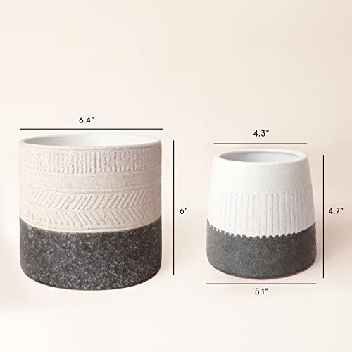 LA JOLIE MUSE Ceramic Plant Pots, Flower Pots for Indoor Plants, Set of 2 - Image 6
